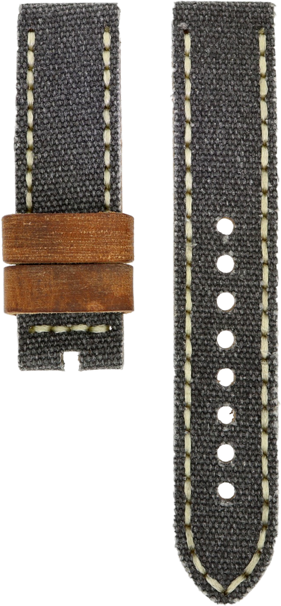 Zelos Grey Leather/Canvas Strap 22mm