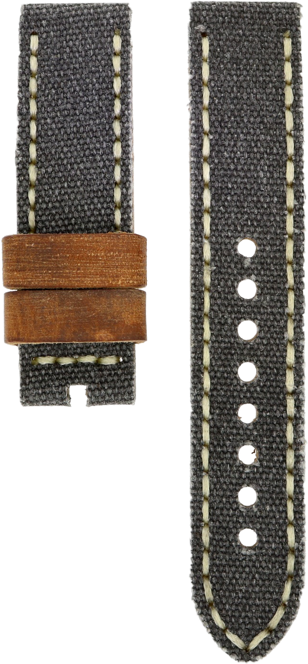 Zelos Grey Leather/Canvas Strap 22mm