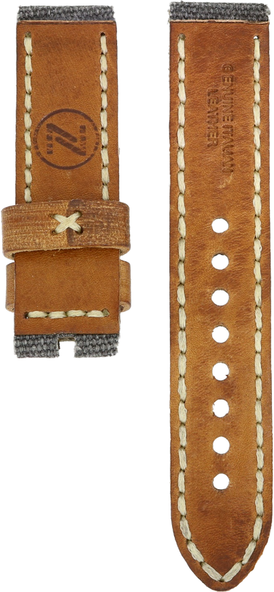 Zelos Grey Leather/Canvas Strap 22mm