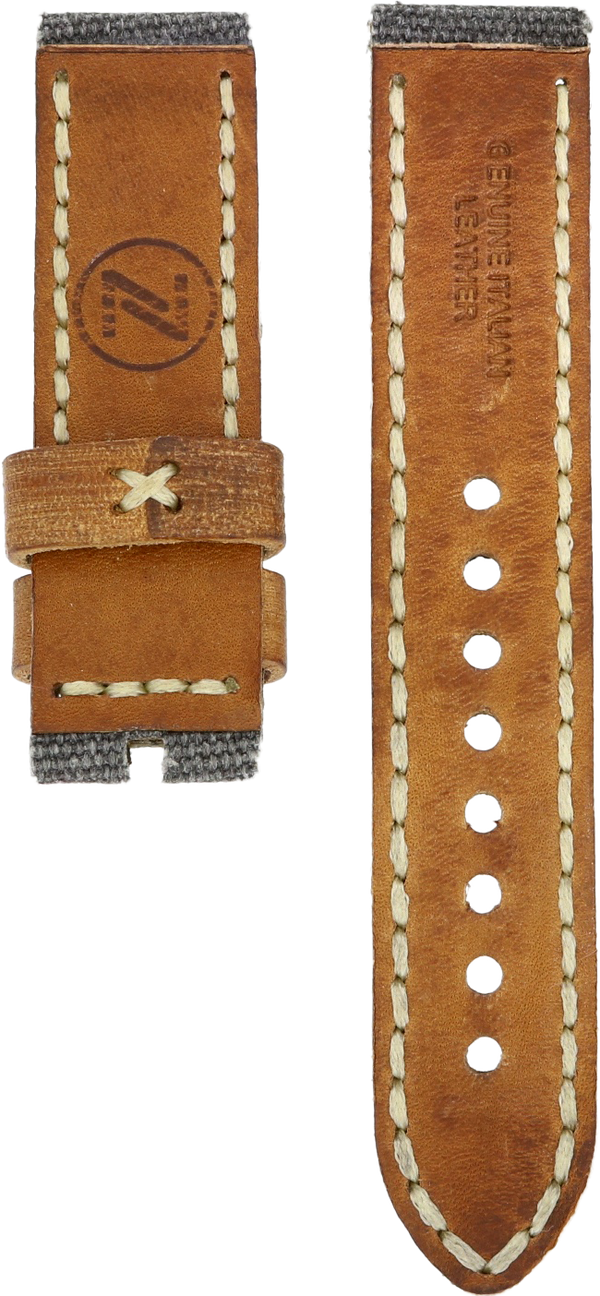 Zelos Grey Leather/Canvas Strap 22mm