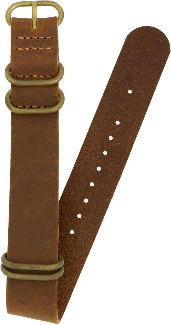 Ventus Brown Brass Leather Strap 20mm