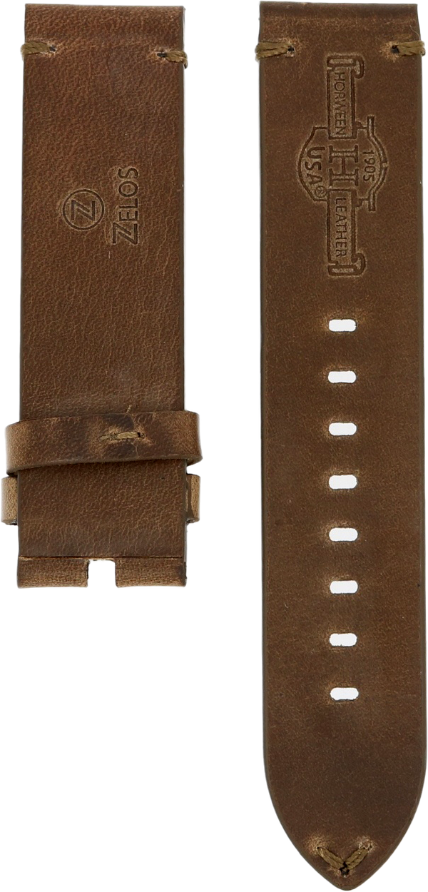 Zelos Brown Horween Leather Strap 22mm
