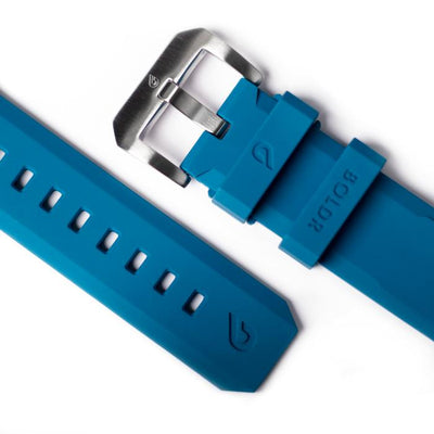 BOLDR Blue Druber Rubber Strap 22mm