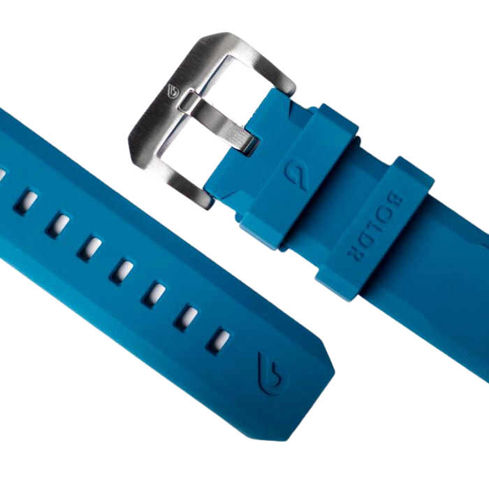 BOLDR Blue Druber Rubber Strap 22mm