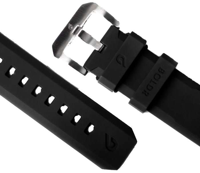 BOLDR Black Druber Rubber Strap 22mm