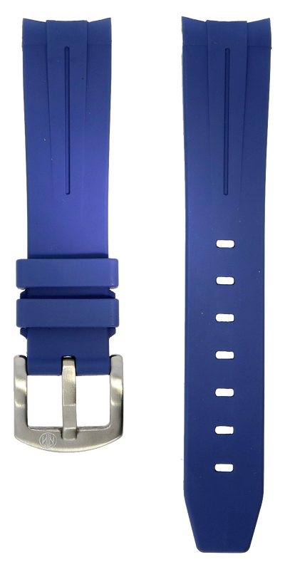 NTH Blue Curved End Viton Rubber Strap 20mm SeriousWatches.eu
