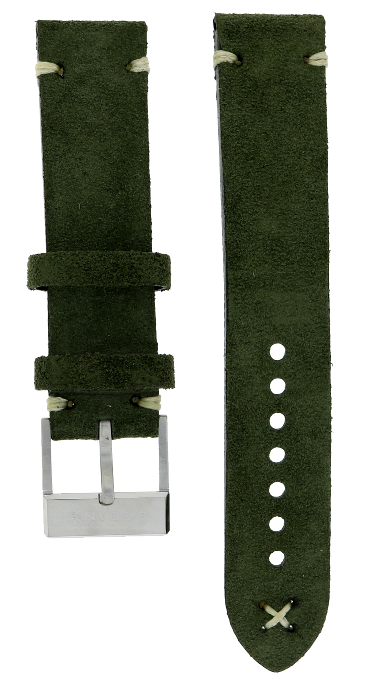 OceanX Sharkmaster 1000 Green Leather Strap 21mm