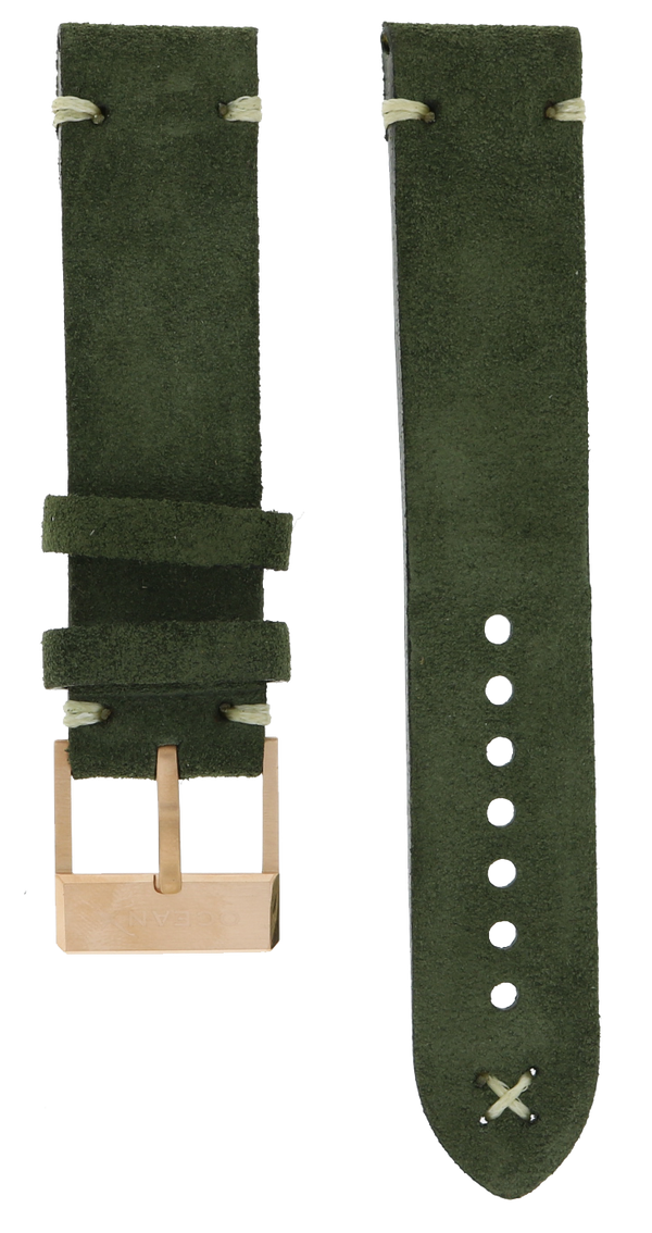 OceanX Sharkmaster 1000 Green Leather Strap RGP Clasp 21mm