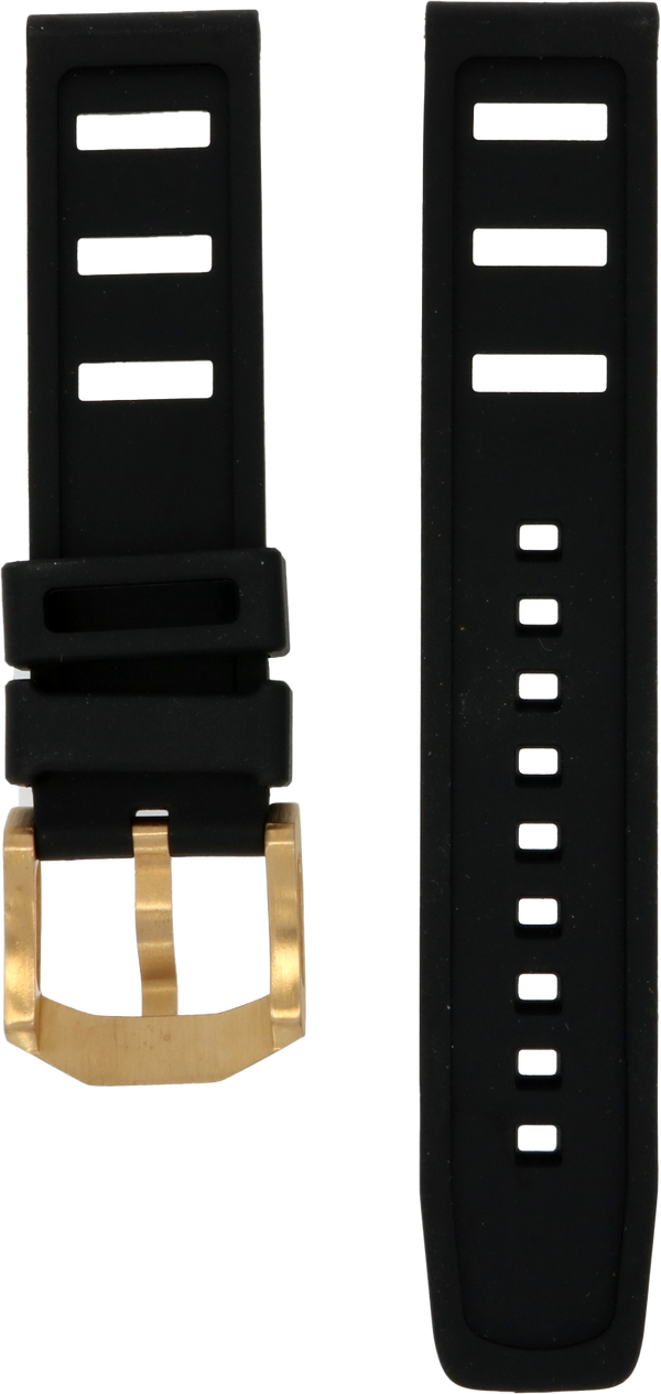 Zelos Black Rubber Strap 22mm Bronze Clasp