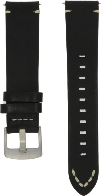 Spinnaker Black Water Resistant Leather Strap 22mm