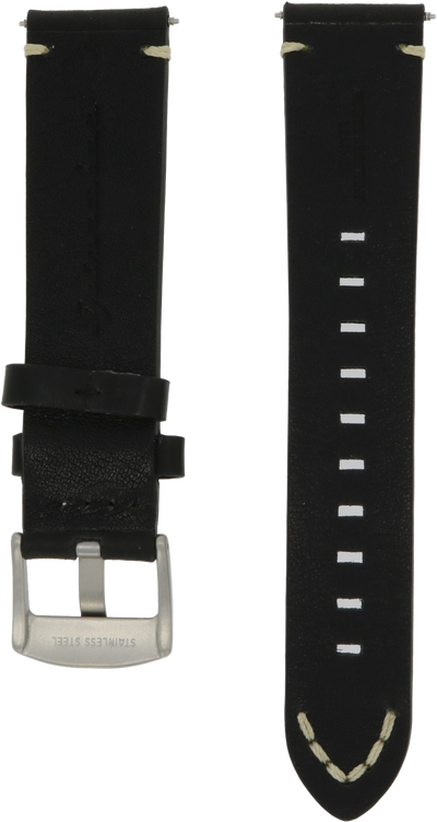 Spinnaker Black Water Resistant Leather Strap 22mm