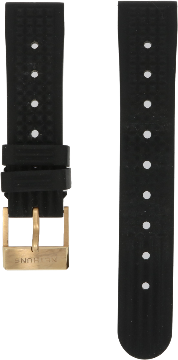 Nethuns Black Rubber Strap 22mm RGP Clasp