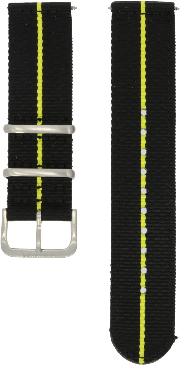 Spinnaker Black and Yellow Two-Piece Nylon Strap 22mm