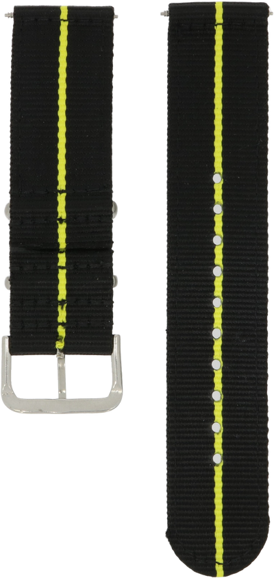 Spinnaker Black and Yellow Two-Piece Nylon Strap 22mm