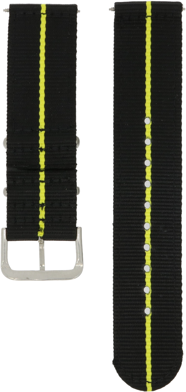 Spinnaker Black and Yellow Two-Piece Nylon Strap 22mm