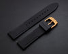 Zelos Black FKM Rubber Strap 22mm Bronze Clasp