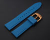 Zelos Blue FKM Rubber Strap 20mm Bronze Clasp