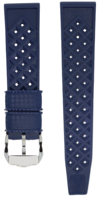 Squale Tropic Rubber Strap Polished Blue 22mm