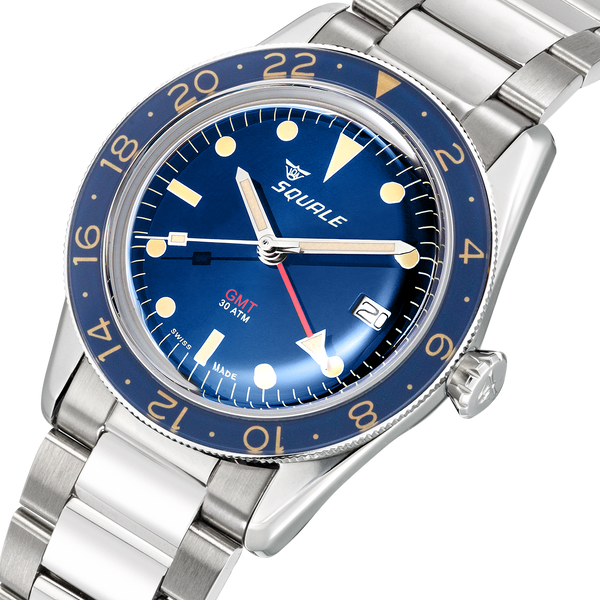 Squale Sub-39 GMT Vintage Blue SUB-39GMTB.BR22