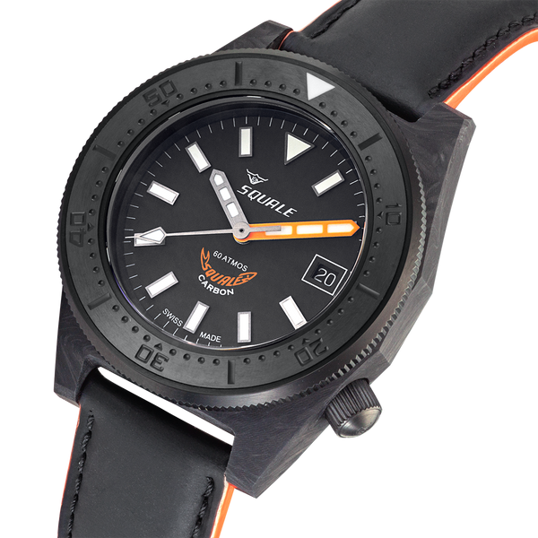 Squale 60 Atmos T-183 Forged Carbon Orange T-183FCOR