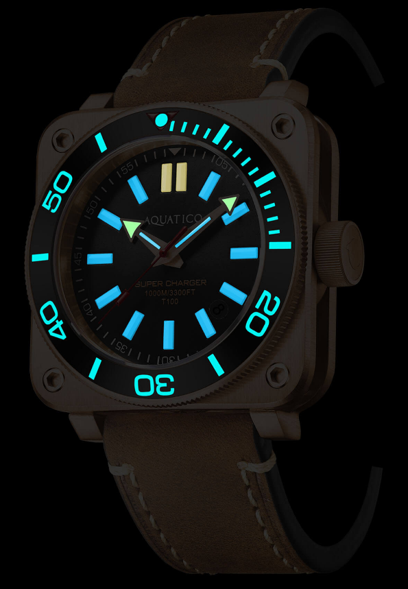 Aquatico Super Charger Bronze Green Ceramic Bezel