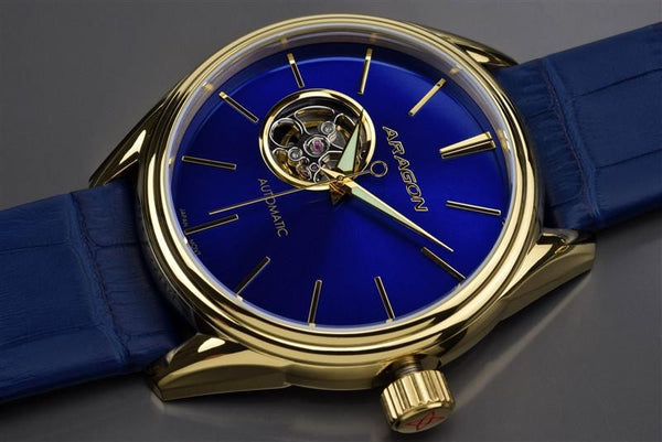 ARAGON Caprice IP Gold 49mm A104BLU