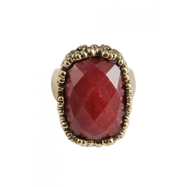 Barse Rectangular Raspberry Quartz Ring