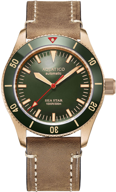 Aquatico Bronze Sea Star Green Ceramic Bezel No Date