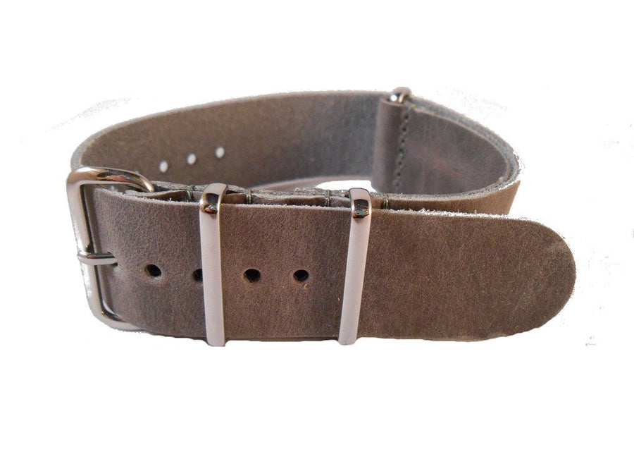 NATO Leather Strap Grey