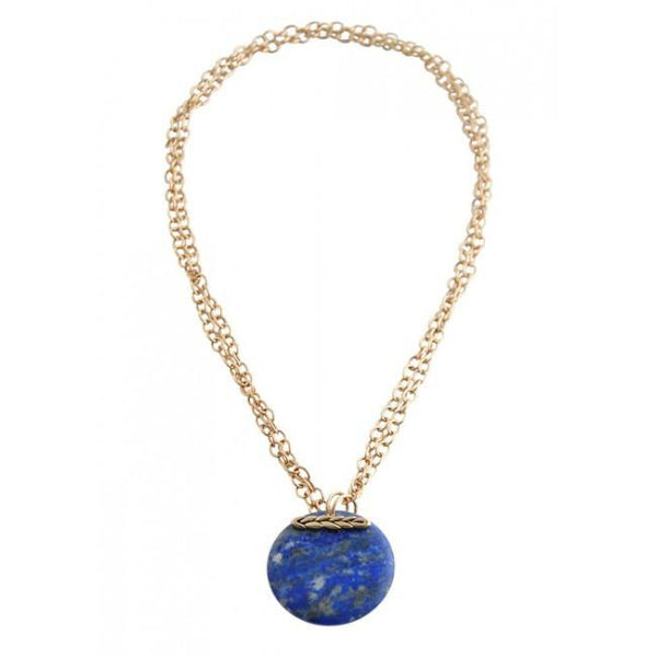 Barse Convertible Natural Stone Necklace-Lapis